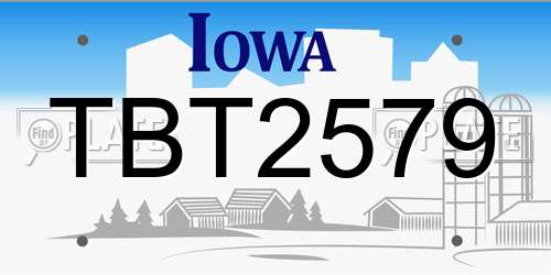 TBT2579 Iowa License Plate