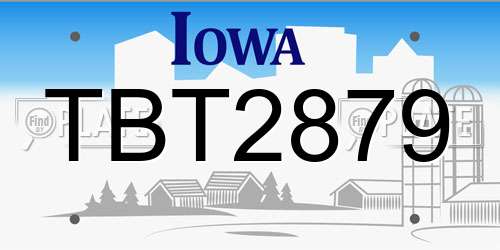 TBT2879 Iowa License Plate