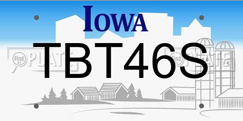 TBT46S Iowa License Plate