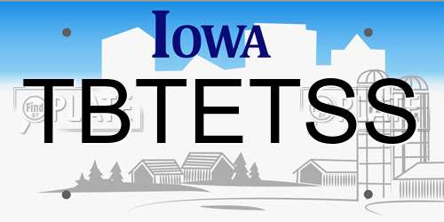 TBTETSS Iowa License Plate