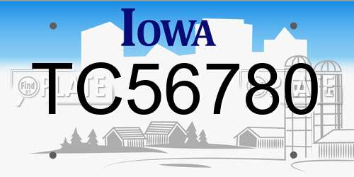 TC56780 Iowa License Plate