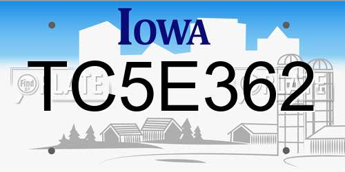 TC5E362 Iowa License Plate