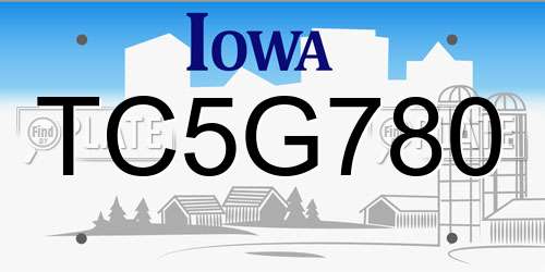 TC5G780 Iowa License Plate