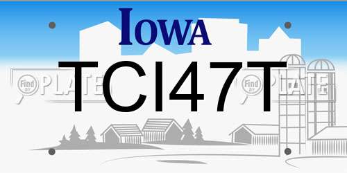 TCI47T Iowa License Plate