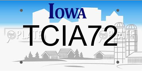 TCIA72 Iowa License Plate