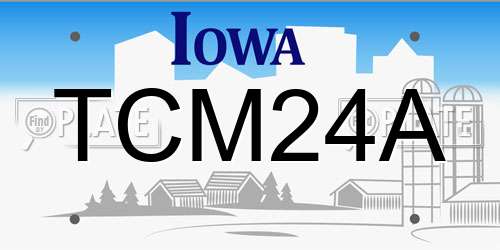 TCM24A Iowa License Plate
