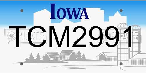 TCM2991 Iowa License Plate