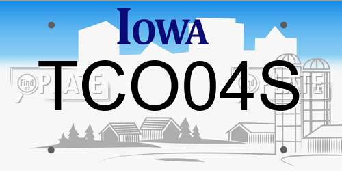 TCO04S Iowa License Plate