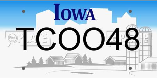 TCOO48 Iowa License Plate