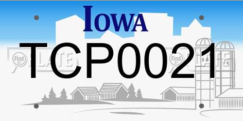 TCP0021 Iowa License Plate
