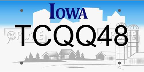 TCQQ48 Iowa License Plate