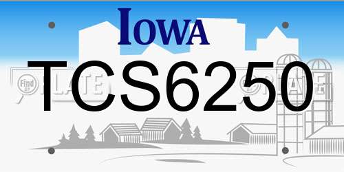 TCS6250 Iowa License Plate
