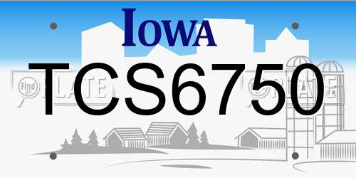 TCS6750 Iowa License Plate