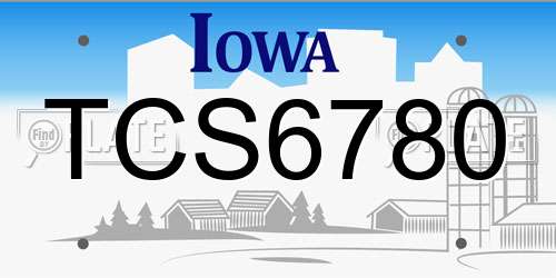 TCS6780 Iowa License Plate
