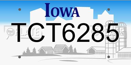 TCT6285 Iowa License Plate