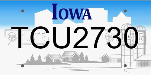 TCU2730 Iowa License Plate
