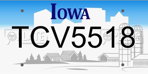 TCV5518 Iowa License Plate