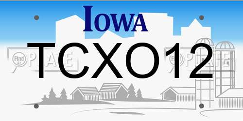 TCXO12 Iowa License Plate