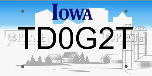 TD0G2T Iowa License Plate
