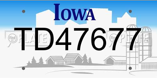 TD47677 Iowa License Plate