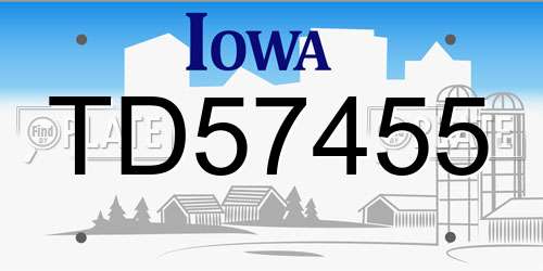 TD57455 Iowa License Plate