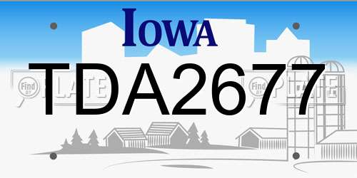 TDA2677 Iowa License Plate