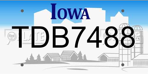 TDB7488 Iowa License Plate