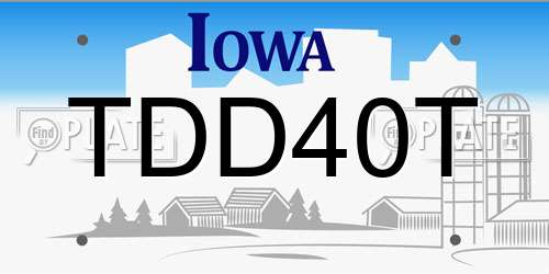 TDD40T Iowa License Plate