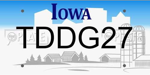 TDDG27 Iowa License Plate