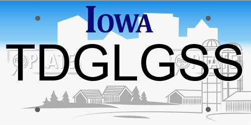 TDGLGSS Iowa License Plate