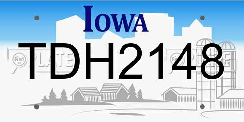 TDH2148 Iowa License Plate