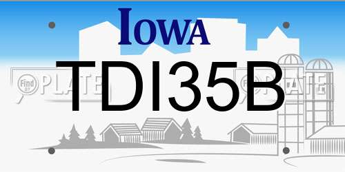 TDI35B Iowa License Plate