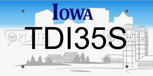 TDI35S Iowa License Plate