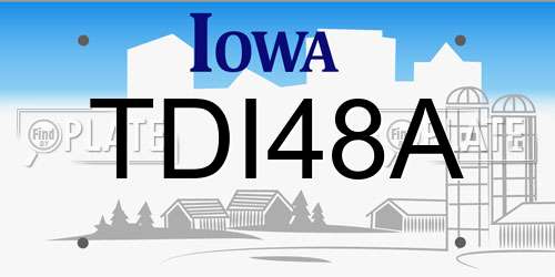 TDI48A Iowa License Plate