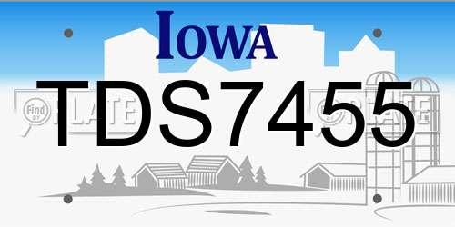 TDS7455 Iowa License Plate