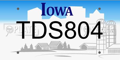 TDS804 Iowa License Plate