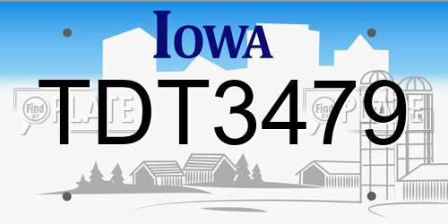 TDT3479 Iowa License Plate