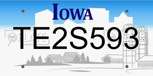 TE2S593 Iowa License Plate