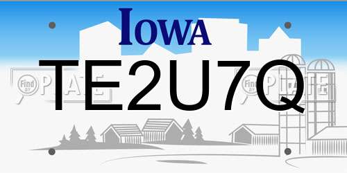 TE2U7Q Iowa License Plate