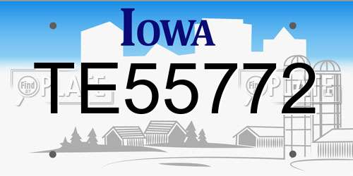 TE55772 Iowa License Plate