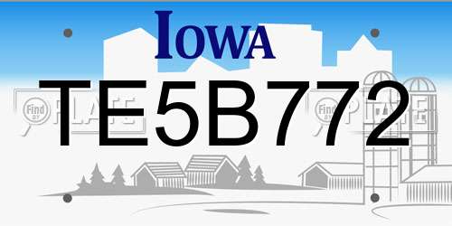 TE5B772 Iowa License Plate