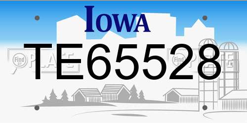 TE65528 Iowa License Plate