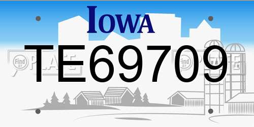 TE69709 Iowa License Plate