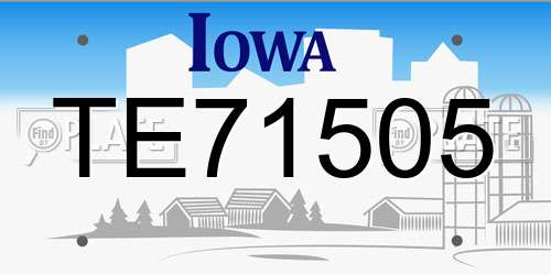 TE71505 Iowa License Plate