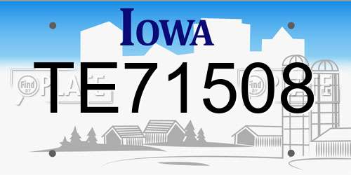 TE71508 Iowa License Plate