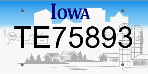 TE75893 Iowa License Plate