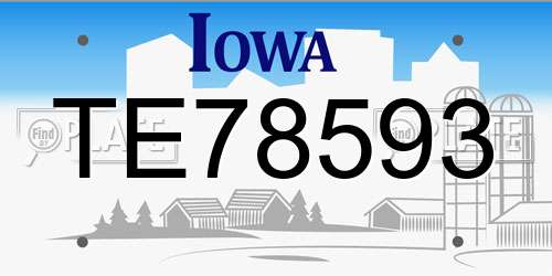 TE78593 Iowa License Plate