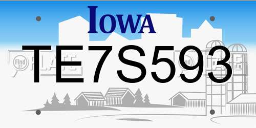 TE7S593 Iowa License Plate