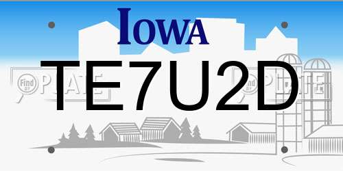 TE7U2D Iowa License Plate