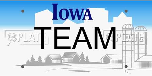 TEAM Iowa License Plate